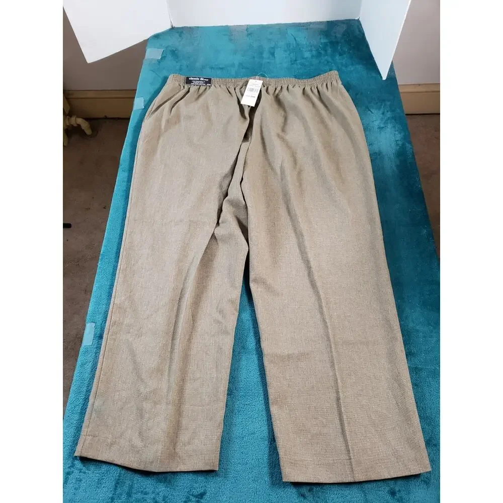 Alfred Dunner Pants Size 22 W Brown Elastic Waist Ladies Dress Stretch NWT